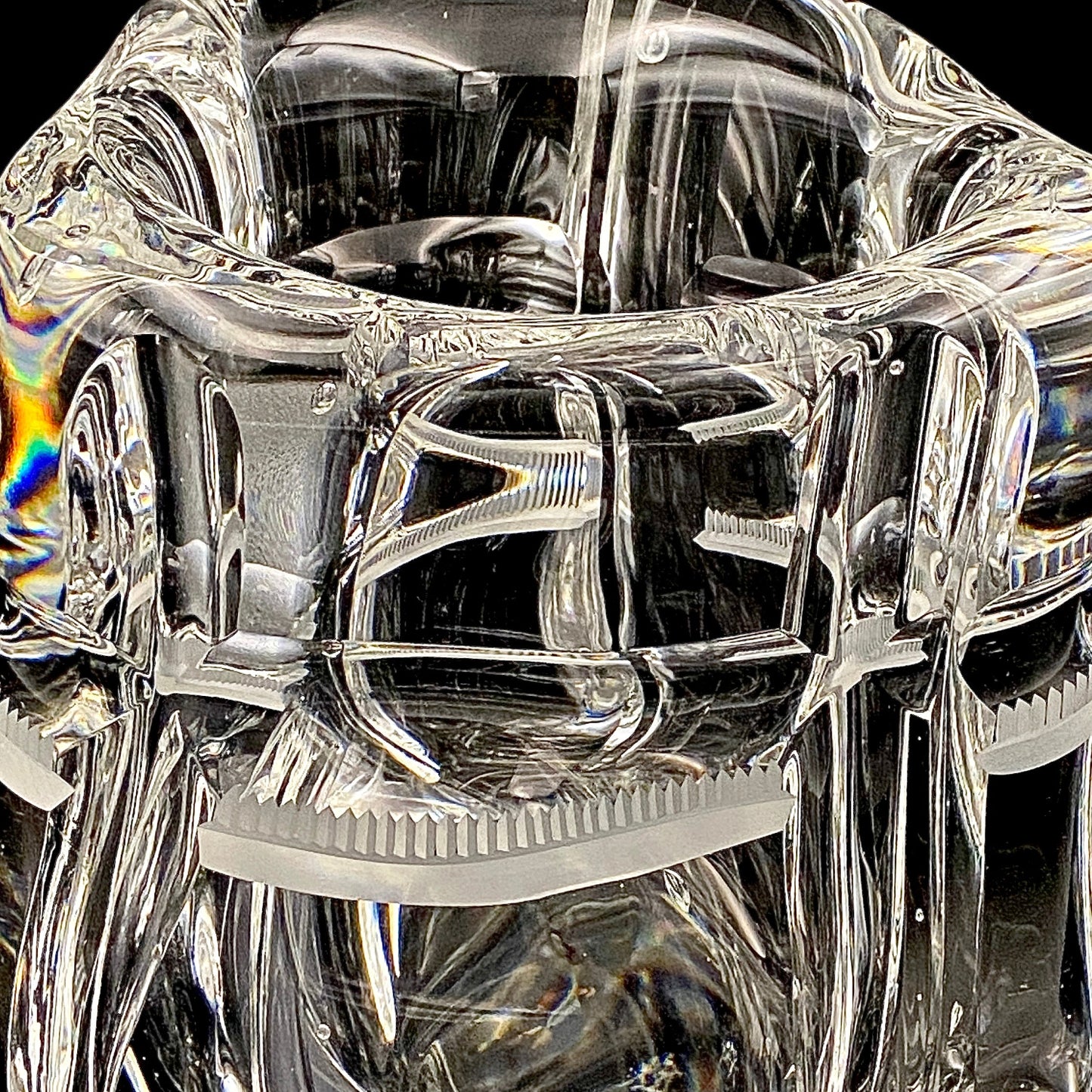 吉田 丈夫 作 『光裳』手吹き硝子クリスタル アイスボウル（Ice Bowl）、大型作品  #79