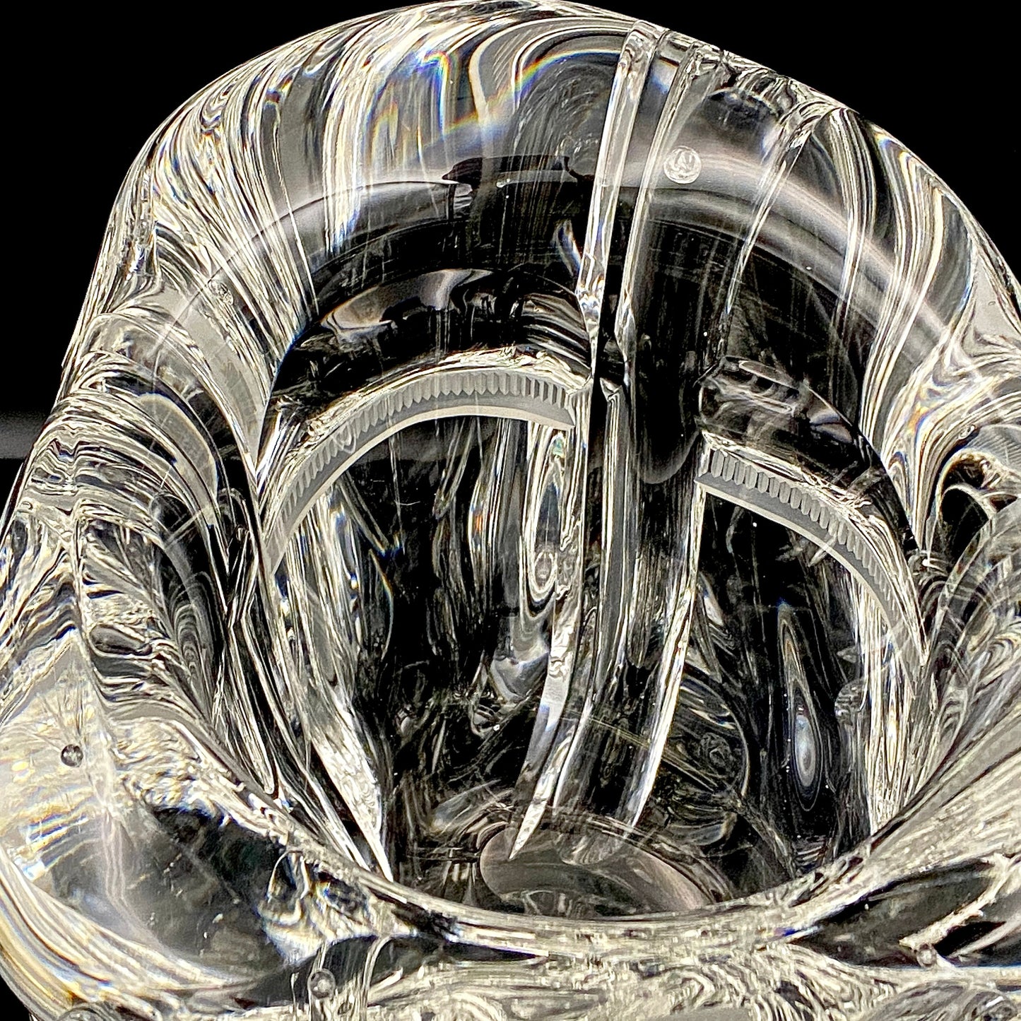 吉田 丈夫 作 『光裳』手吹き硝子クリスタル アイスボウル（Ice Bowl）、大型作品  #79