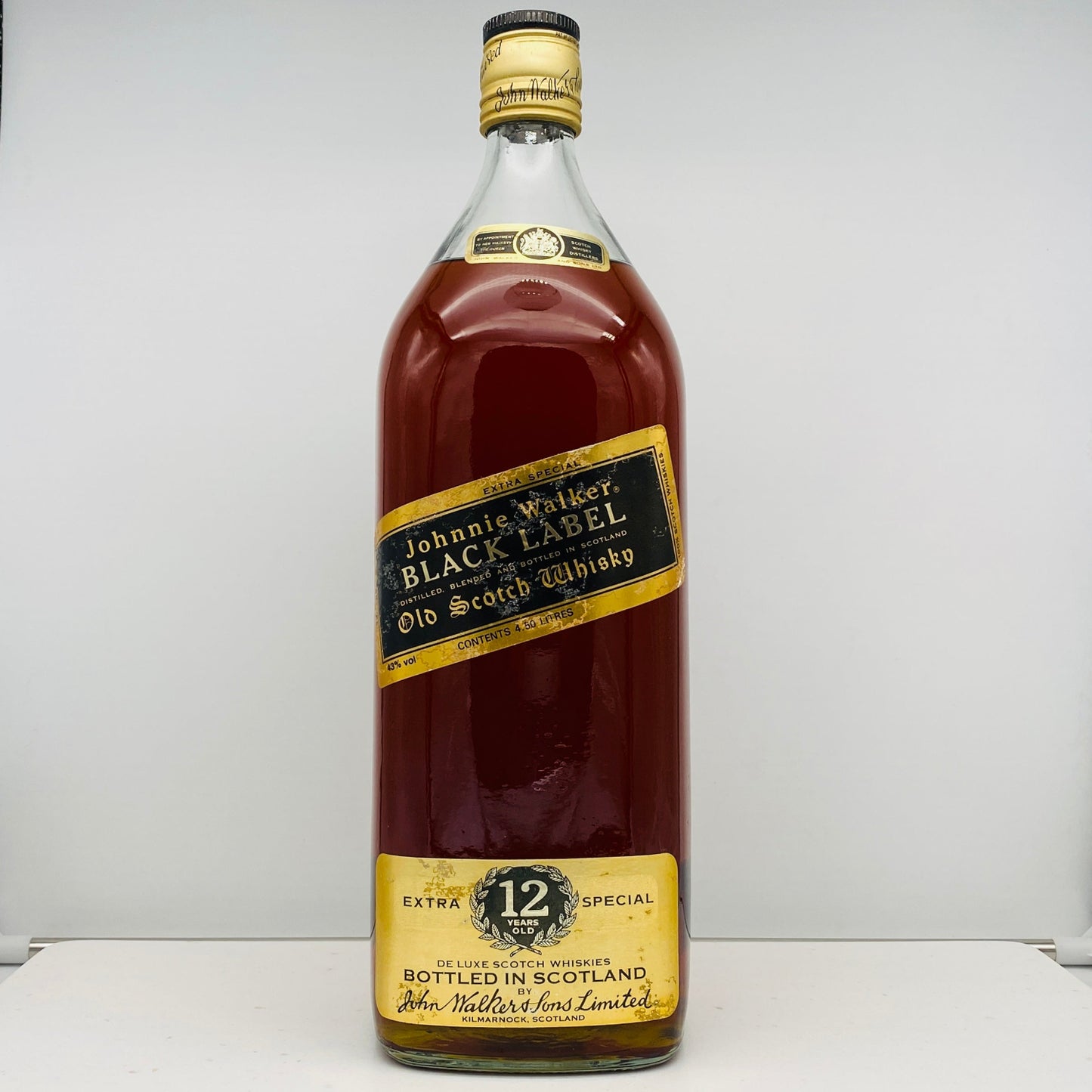 1980年代前半流通、ジョニーウォーカー ブラックラベル 12年、4.5L、4,500ml、43%、特大 ガロンボトル #85