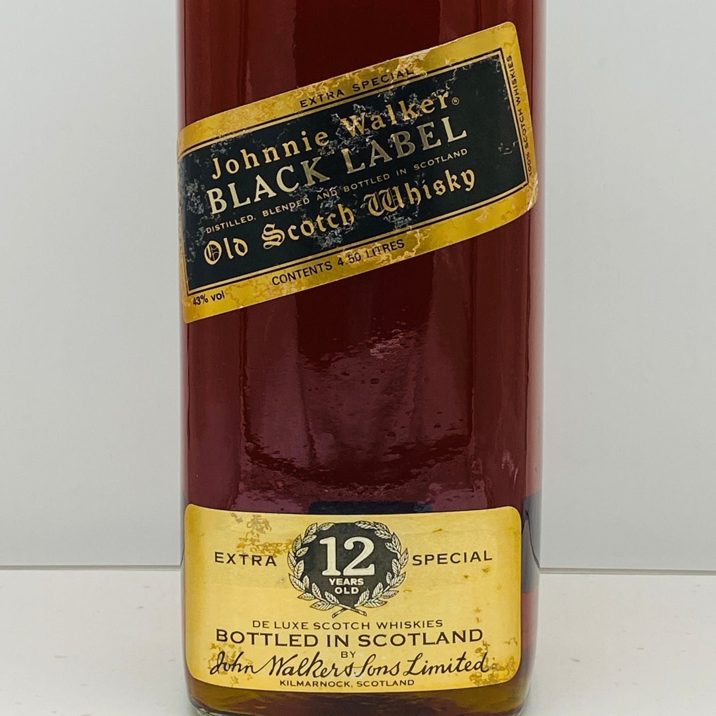 1980年代前半流通、ジョニーウォーカー ブラックラベル 12年、4.5L、4,500ml、43%、特大 ガロンボトル #85