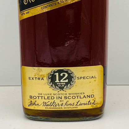 1980年代前半流通、ジョニーウォーカー ブラックラベル 12年、4.5L、4,500ml、43%、特大 ガロンボトル #85