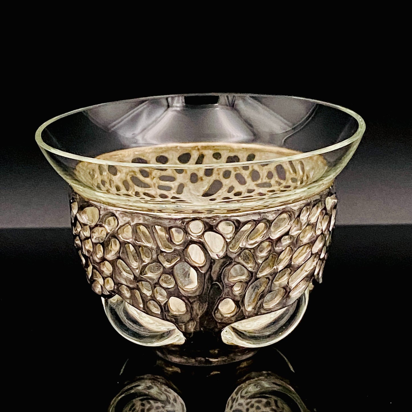 人間国宝 北村 眞一 最高傑作 蝋型鋳銀 吹込硝子 盃１点 #87