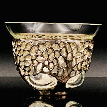 人間国宝 北村 眞一 最高傑作 蝋型鋳銀 吹込硝子 盃１点 #87