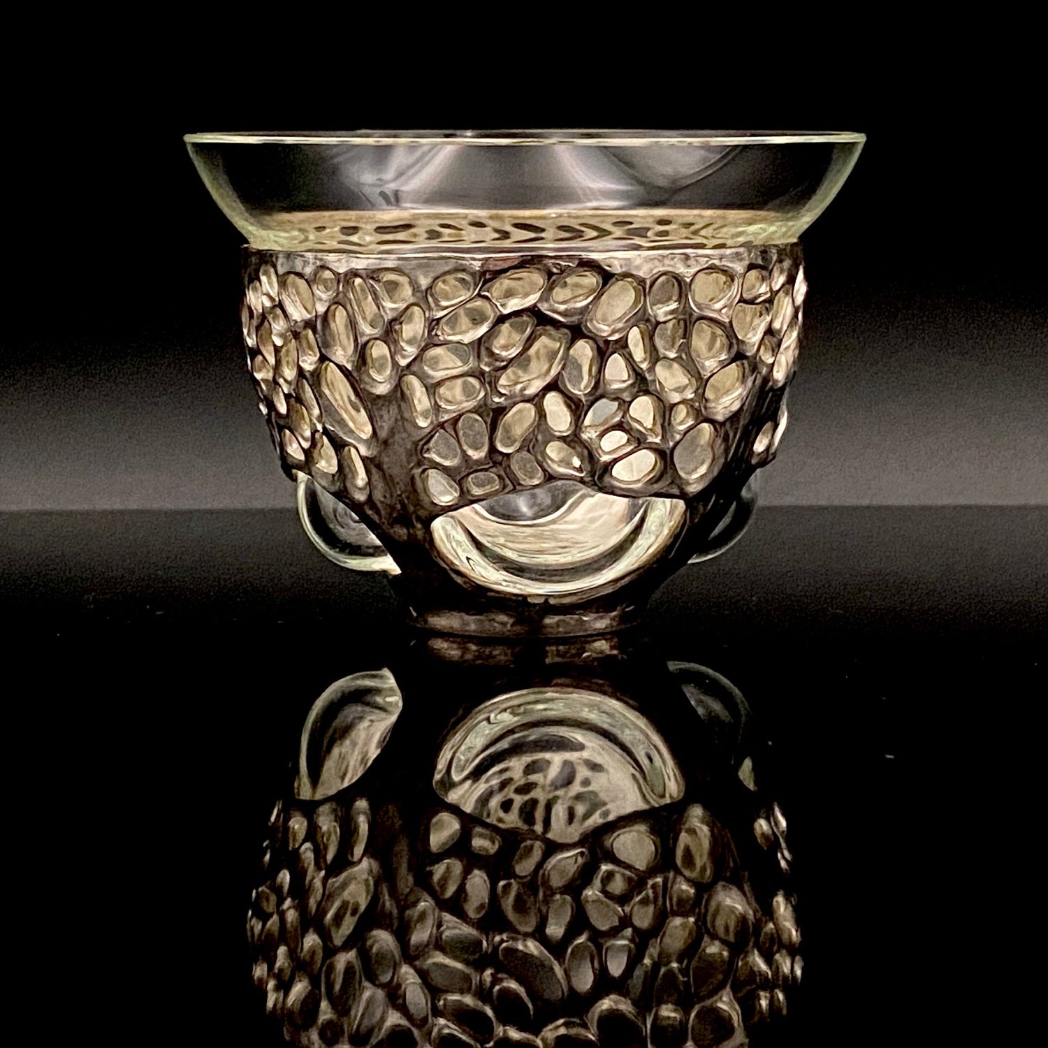 人間国宝 北村 眞一 最高傑作 蝋型鋳銀 吹込硝子 盃1点 #87 – Antique