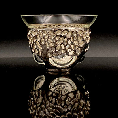 人間国宝 北村 眞一 最高傑作 蝋型鋳銀 吹込硝子 盃１点 #87