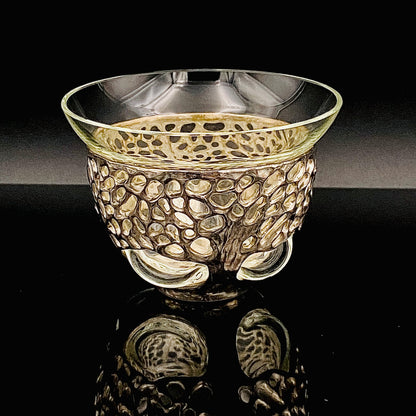 人間国宝 北村 眞一 最高傑作 蝋型鋳銀 吹込硝子 盃１点 #87