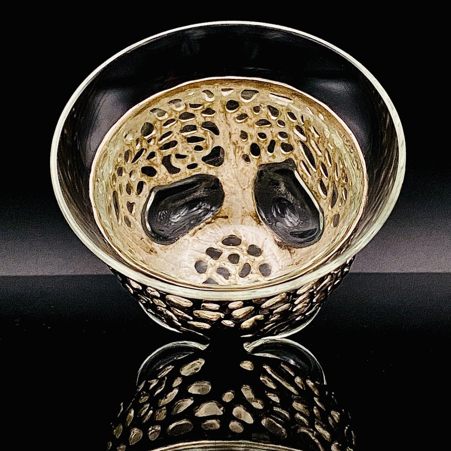 人間国宝 北村 眞一 最高傑作 蝋型鋳銀 吹込硝子 盃１点 #87