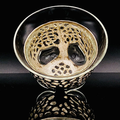 人間国宝 北村 眞一 最高傑作 蝋型鋳銀 吹込硝子 盃１点 #87