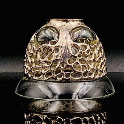 人間国宝 北村 眞一 最高傑作 蝋型鋳銀 吹込硝子 盃１点 #87