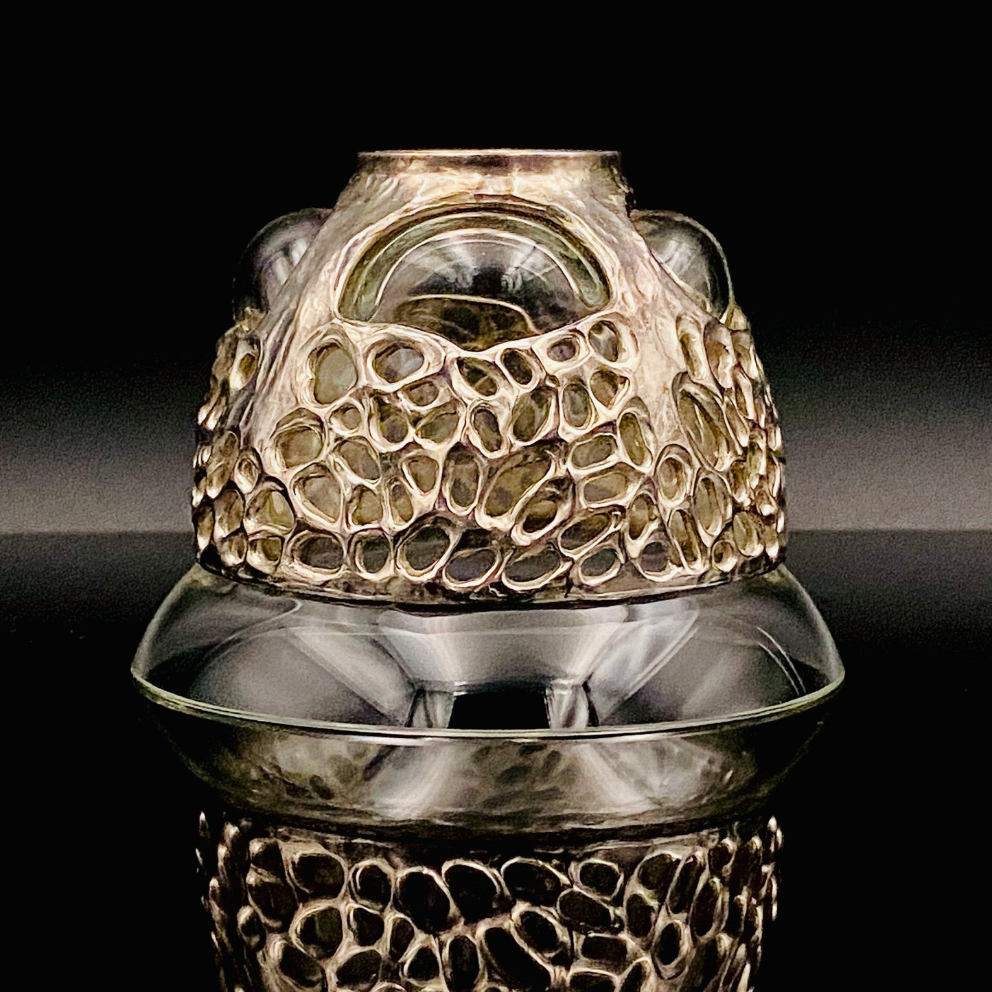 人間国宝 北村 眞一 最高傑作 蝋型鋳銀 吹込硝子 盃１点 #87