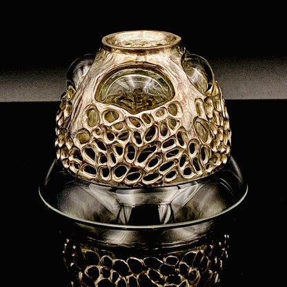 人間国宝 北村 眞一 最高傑作 蝋型鋳銀 吹込硝子 盃１点 #87