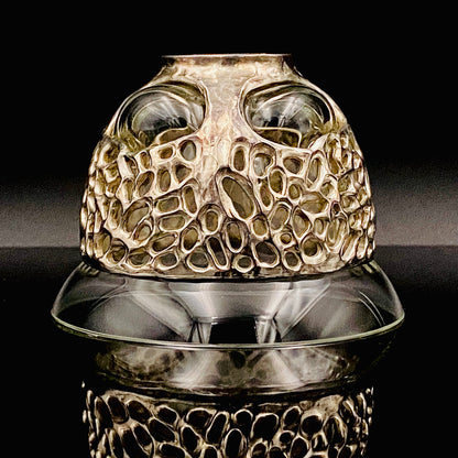 人間国宝 北村 眞一 最高傑作 蝋型鋳銀 吹込硝子 盃１点 #87