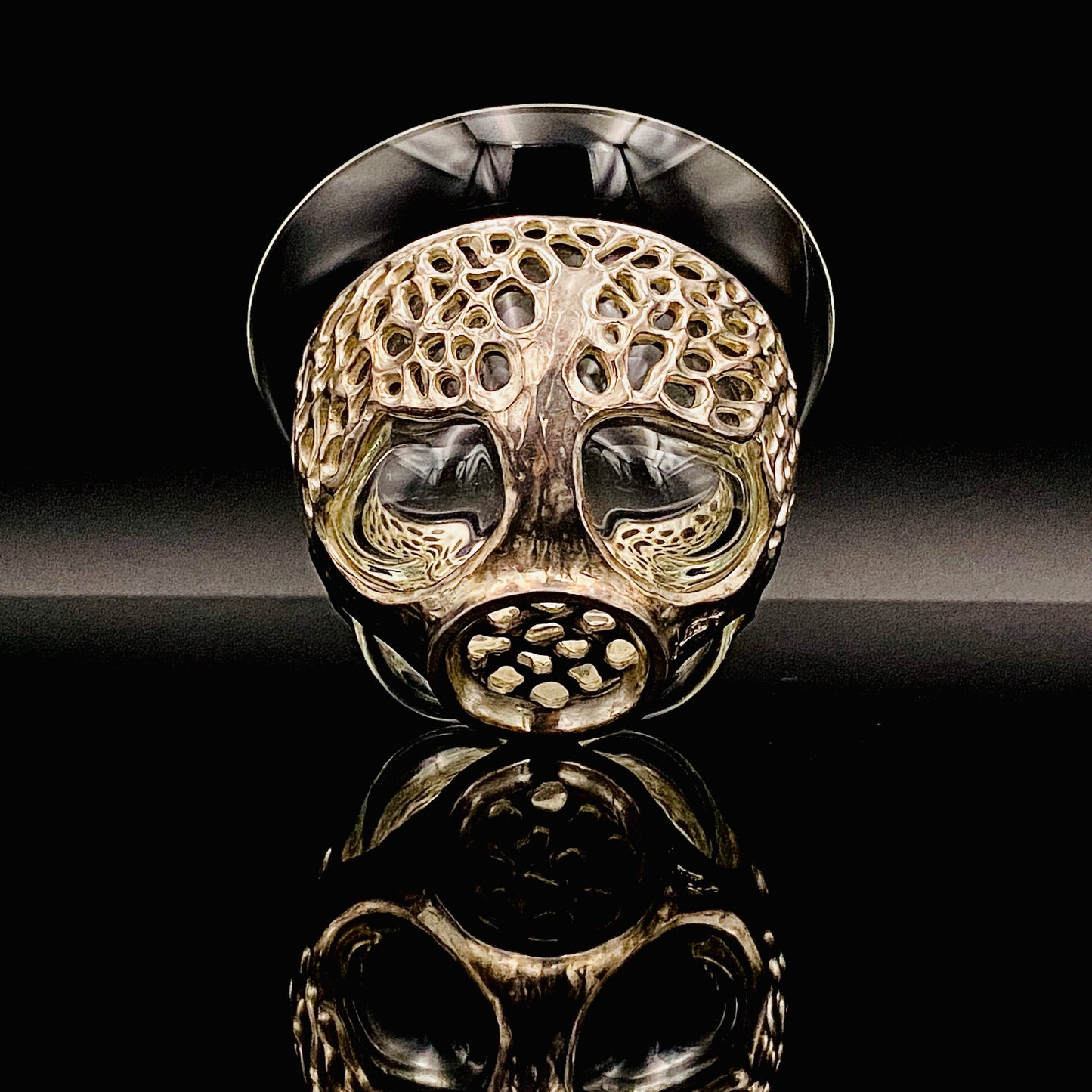 人間国宝 北村 眞一 最高傑作 蝋型鋳銀 吹込硝子 盃１点 #87