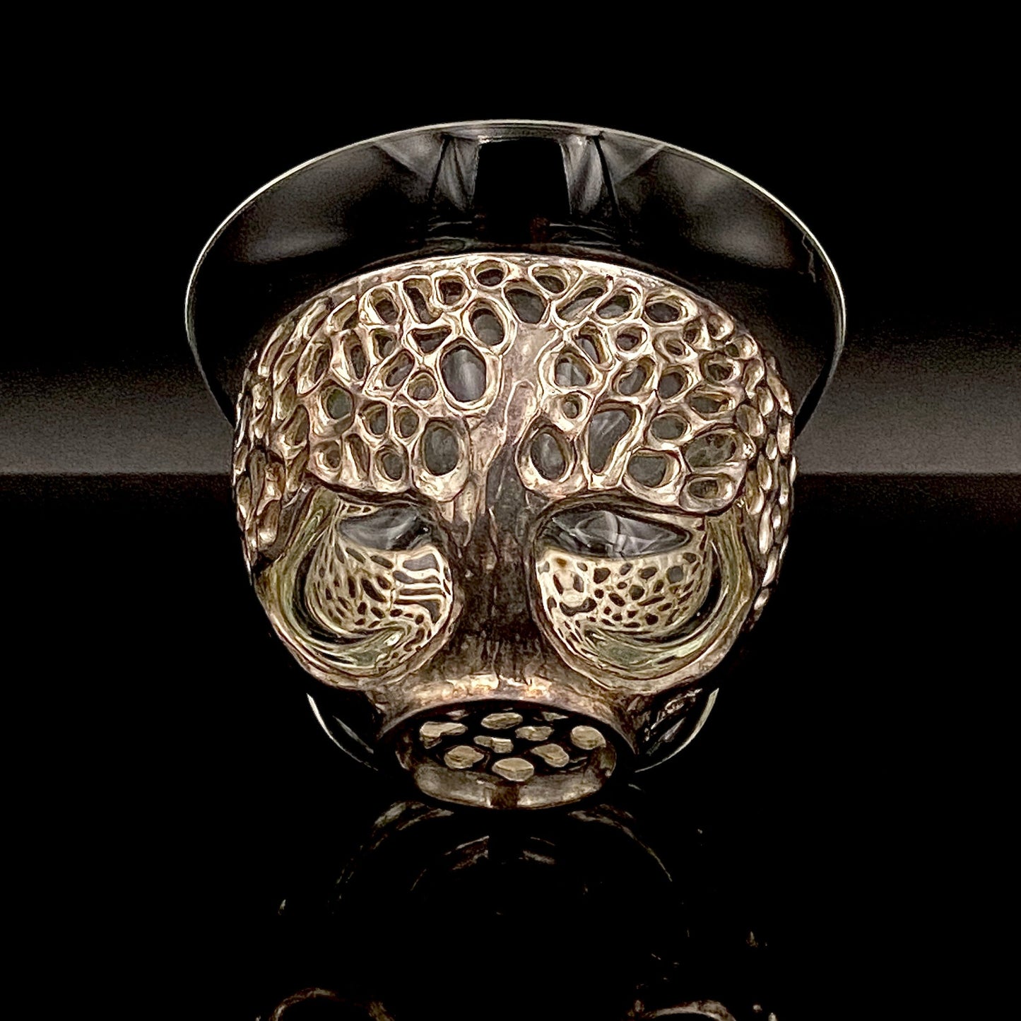 人間国宝 北村 眞一 最高傑作 蝋型鋳銀 吹込硝子 盃１点 #87