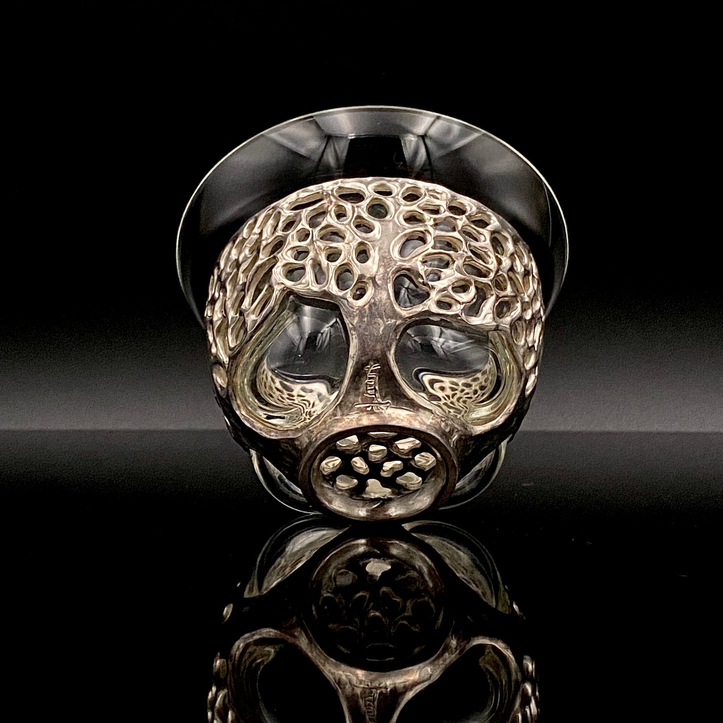 人間国宝 北村 眞一 最高傑作 蝋型鋳銀 吹込硝子 盃１点 #87