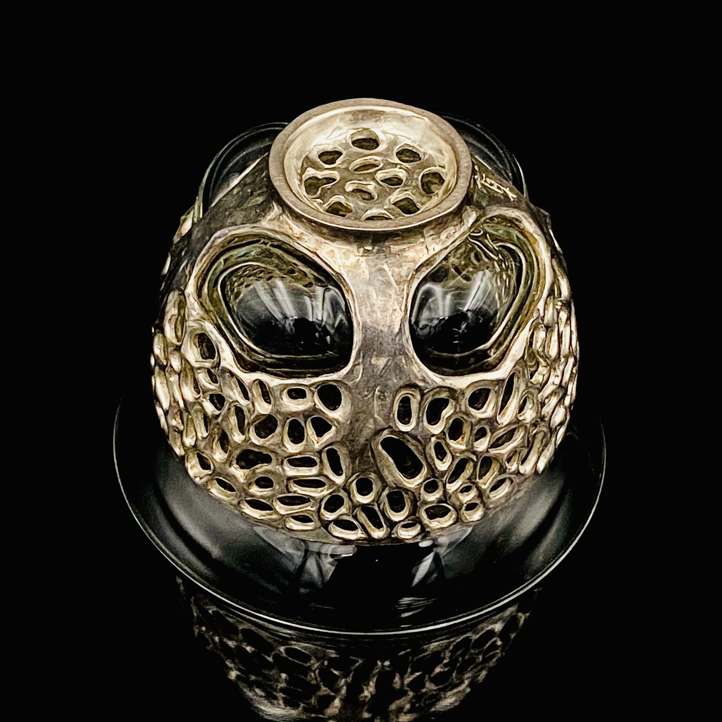 人間国宝 北村 眞一 最高傑作 蝋型鋳銀 吹込硝子 盃１点 #87