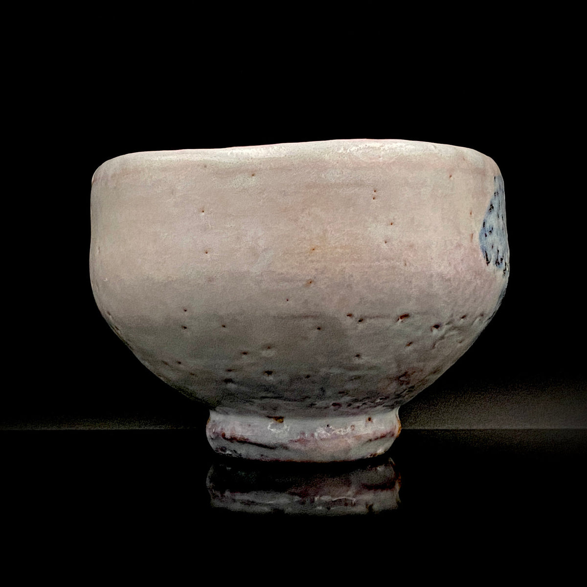 师从人间国宝十代三轮休雪（三轮休和） 玉隆山窑 吉田萩苑（Yoshida Shuen）作 鬼萩青釉白萩茶碗 抹茶碗 酒器 和风威士忌杯 #430