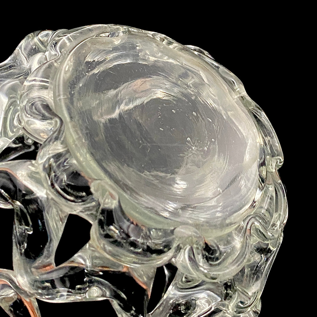 Father of Modern Japanese Glass Art, Master Toshichi Iwata - Glass Network Flower Vase, Glass Network Vase, Fruit Basket, Candle Holder #433