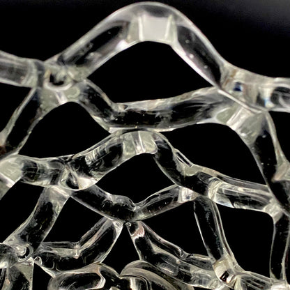 Father of Modern Japanese Glass Art, Master Toshichi Iwata - Glass Network Flower Vase, Glass Network Vase, Fruit Basket, Candle Holder #433