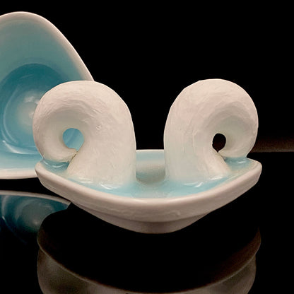 Metropolitan Museum of Art Collection Artist, Japan Ceramic Art Exhibition Grand Prix Winner: Shigekazu Nagae - "Form of Otsumi" Celadon Glazed Porcelain Covered Sake Vessel, Japanese Shot Glass, Made in 2014 #432