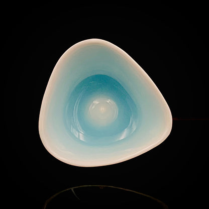 Metropolitan Museum of Art Collection Artist, Japan Ceramic Art Exhibition Grand Prix Winner: Shigekazu Nagae - "Form of Otsumi" Celadon Glazed Porcelain Covered Sake Vessel, Japanese Shot Glass, Made in 2014 #432