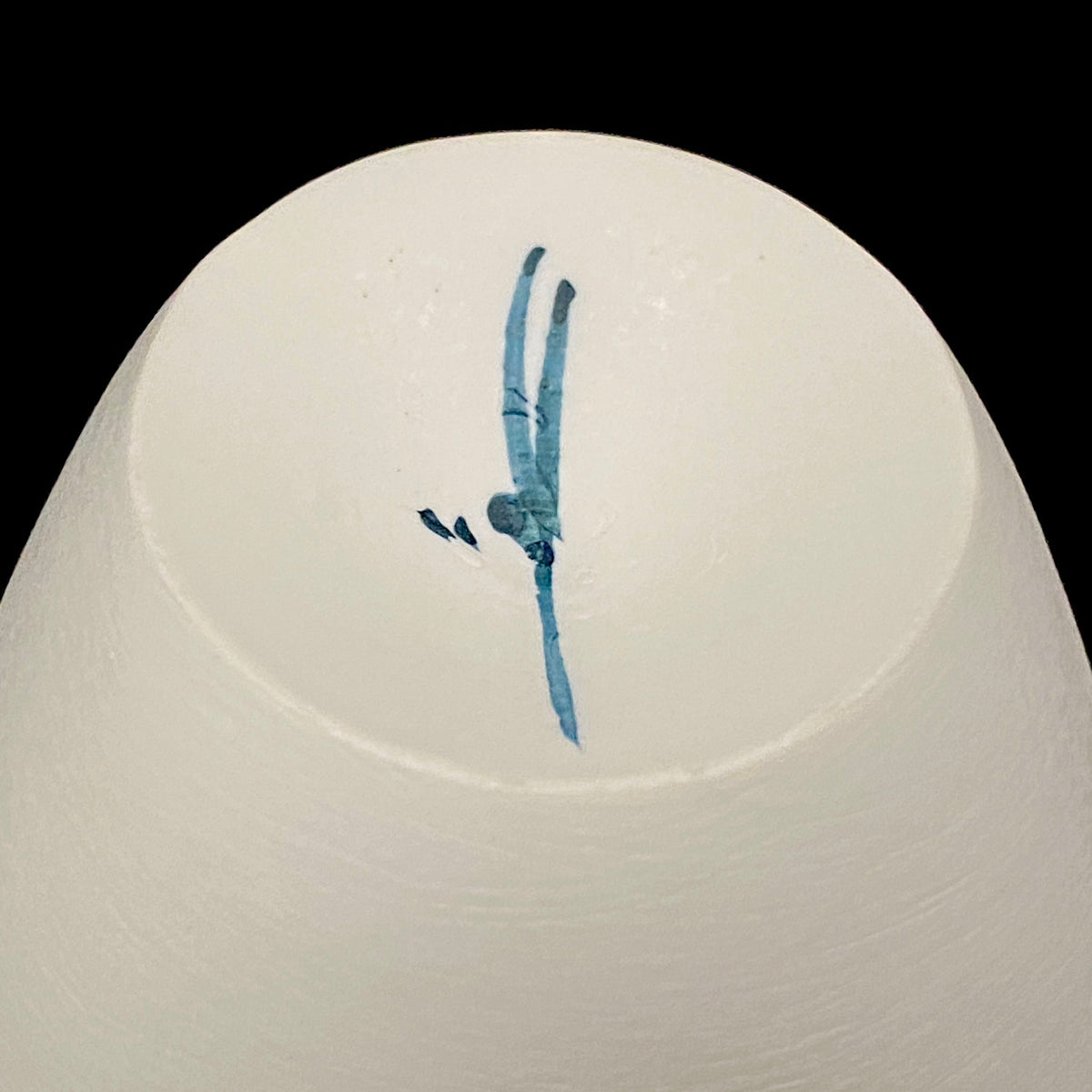 Metropolitan Museum of Art Collection Artist, Japan Ceramic Art Exhibition Grand Prix Winner: Shigekazu Nagae - "Form of Otsumi" Celadon Glazed Porcelain Covered Sake Vessel, Japanese Shot Glass, Made in 2014 #432