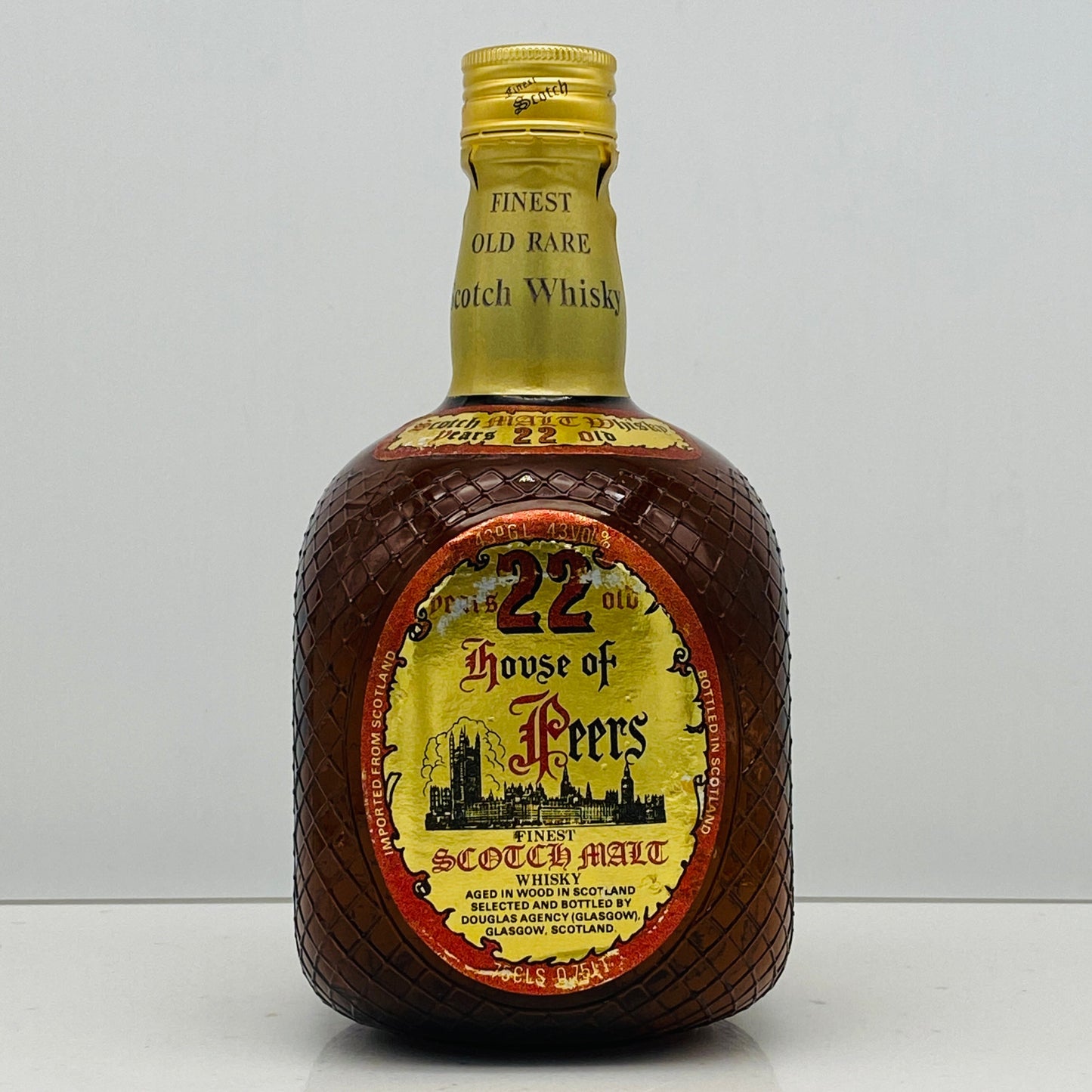1980年代流通、ハウスオブピアーズ（House of Peers）22年、スコッチモルトウィスキー、750ml, 43% #91