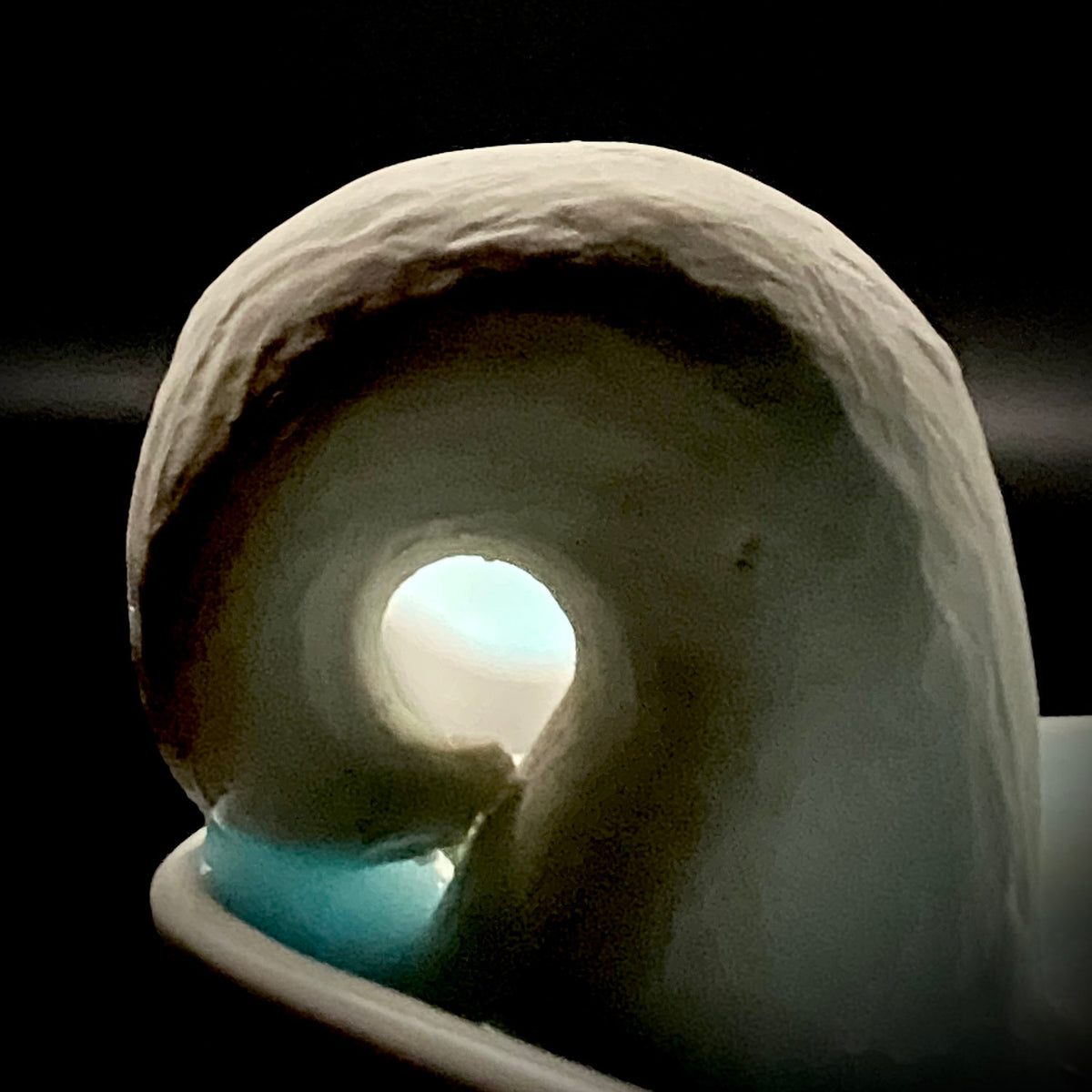 Metropolitan Museum of Art Collection Artist, Japan Ceramic Art Exhibition Grand Prix Winner: Shigekazu Nagae - "Form of Otsumi" Celadon Glazed Porcelain Covered Sake Vessel, Japanese Shot Glass, Made in 2014 #432