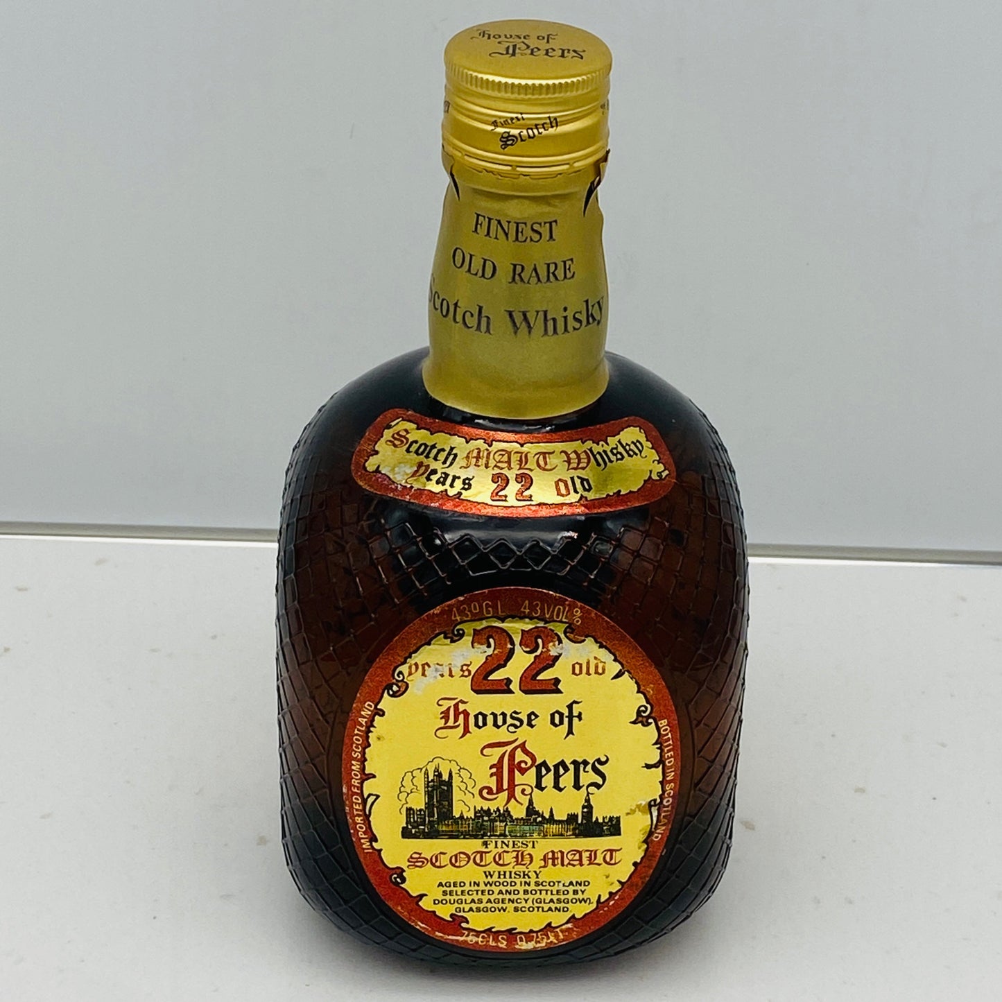 1980年代流通、ハウスオブピアーズ（House of Peers）22年、スコッチモルトウィスキー、750ml, 43% #91