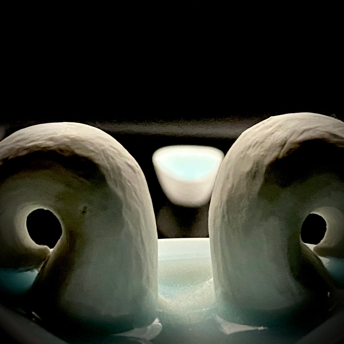 Metropolitan Museum of Art Collection Artist, Japan Ceramic Art Exhibition Grand Prix Winner: Shigekazu Nagae - "Form of Otsumi" Celadon Glazed Porcelain Covered Sake Vessel, Japanese Shot Glass, Made in 2014 #432