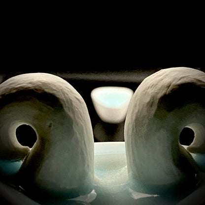 Metropolitan Museum of Art Collection Artist, Japan Ceramic Art Exhibition Grand Prix Winner: Shigekazu Nagae - "Form of Otsumi" Celadon Glazed Porcelain Covered Sake Vessel, Japanese Shot Glass, Made in 2014 #432