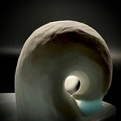 Metropolitan Museum of Art Collection Artist, Japan Ceramic Art Exhibition Grand Prix Winner: Shigekazu Nagae - "Form of Otsumi" Celadon Glazed Porcelain Covered Sake Vessel, Japanese Shot Glass, Made in 2014 #432