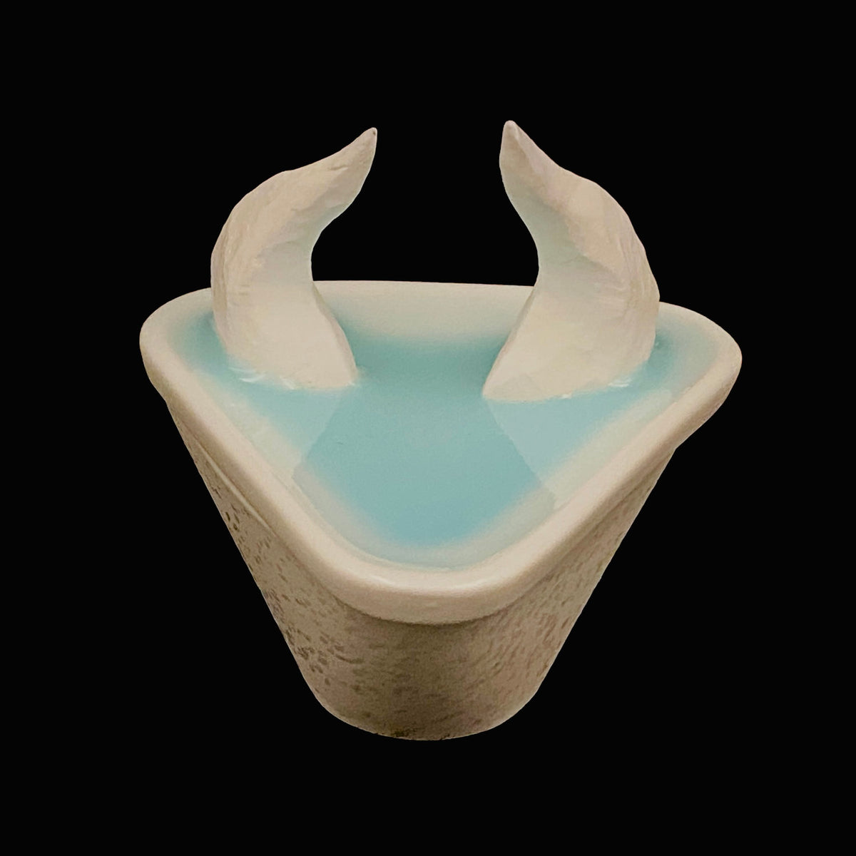 Metropolitan Museum of Art Collection Artist, Japan Ceramic Art Exhibition Grand Prix Winner: Shigekazu Nagae - "Form of Tsuchinoto-Ushi" Celadon Glazed Porcelain Covered Sake Vessel, Japanese Shot Glass, Made in 2008 #388