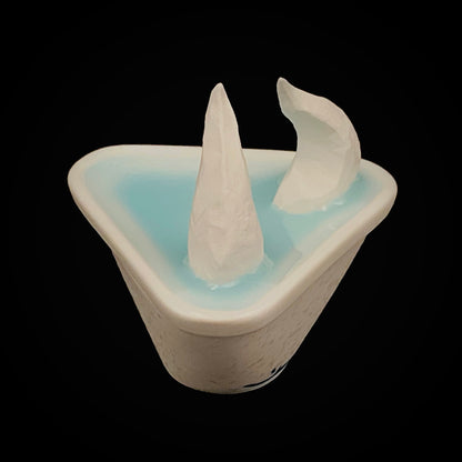 Metropolitan Museum of Art Collection Artist, Japan Ceramic Art Exhibition Grand Prix Winner: Shigekazu Nagae - "Form of Tsuchinoto-Ushi" Celadon Glazed Porcelain Covered Sake Vessel, Japanese Shot Glass, Made in 2008 #388