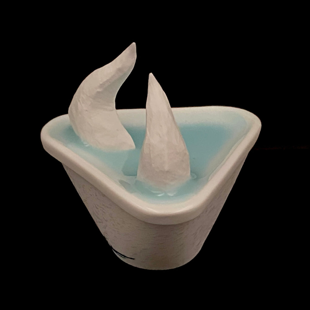 Metropolitan Museum of Art Collection Artist, Japan Ceramic Art Exhibition Grand Prix Winner: Shigekazu Nagae - "Form of Tsuchinoto-Ushi" Celadon Glazed Porcelain Covered Sake Vessel, Japanese Shot Glass, Made in 2008 #388