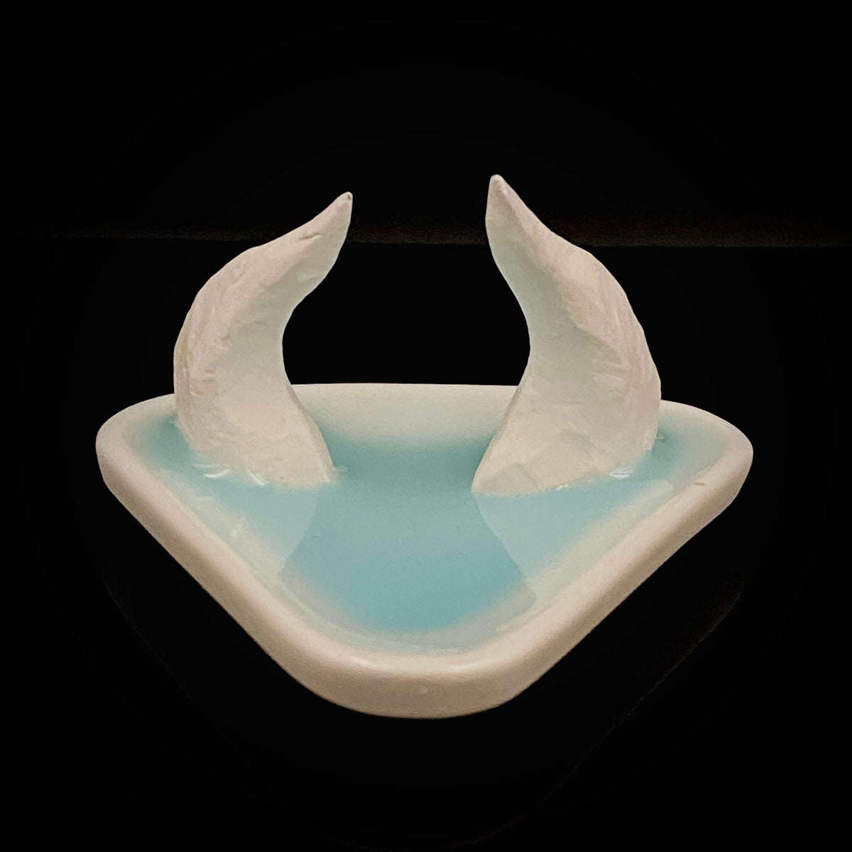 Metropolitan Museum of Art Collection Artist, Japan Ceramic Art Exhibition Grand Prix Winner: Shigekazu Nagae - "Form of Tsuchinoto-Ushi" Celadon Glazed Porcelain Covered Sake Vessel, Japanese Shot Glass, Made in 2008 #388