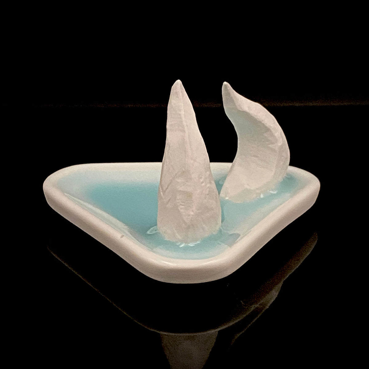 Metropolitan Museum of Art Collection Artist, Japan Ceramic Art Exhibition Grand Prix Winner: Shigekazu Nagae - "Form of Tsuchinoto-Ushi" Celadon Glazed Porcelain Covered Sake Vessel, Japanese Shot Glass, Made in 2008 #388