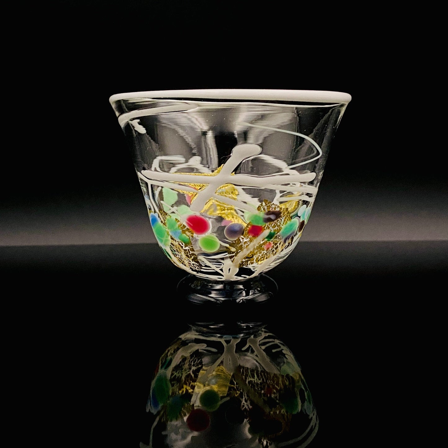 石井 康治 作 手吹き硝子 白硝子 海月 クラゲ #94