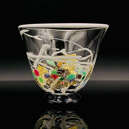 石井 康治 作 手吹き硝子 白硝子 海月 クラゲ #94