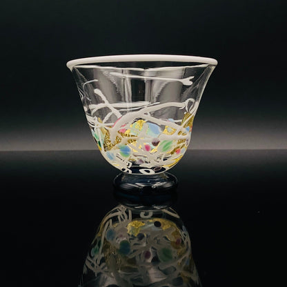 石井 康治 作 手吹き硝子 白硝子 海月 クラゲ #94