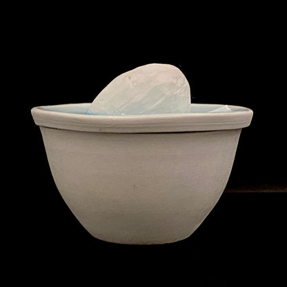 Metropolitan Museum of Art Collection Artist, Japan Ceramic Art Exhibition Grand Prix Winner: Shigekazu Nagae - "Form of Tsuchinoto-Ne" Celadon Glazed Porcelain Covered Sake Vessel, Japanese Shot Glass, Made in 2007 #387