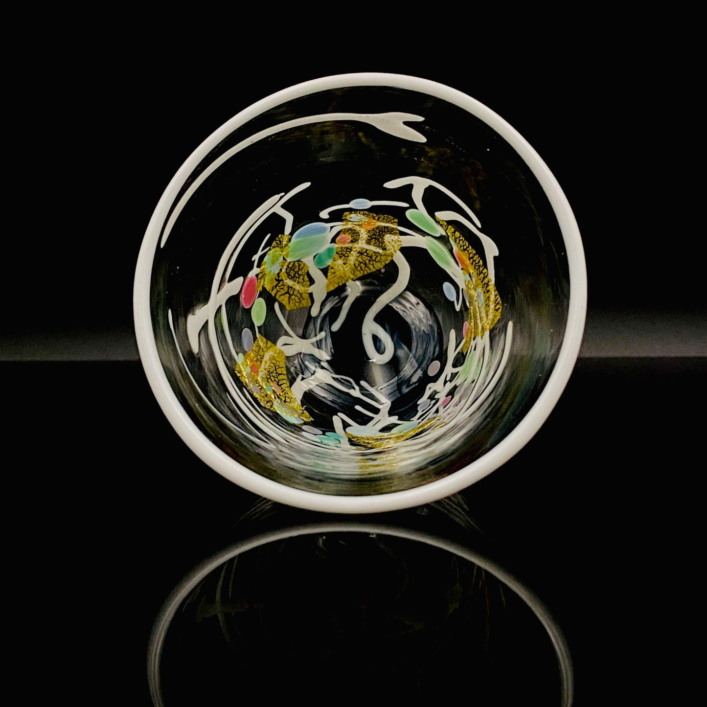 石井 康治 作 手吹き硝子 白硝子 海月 クラゲ #94