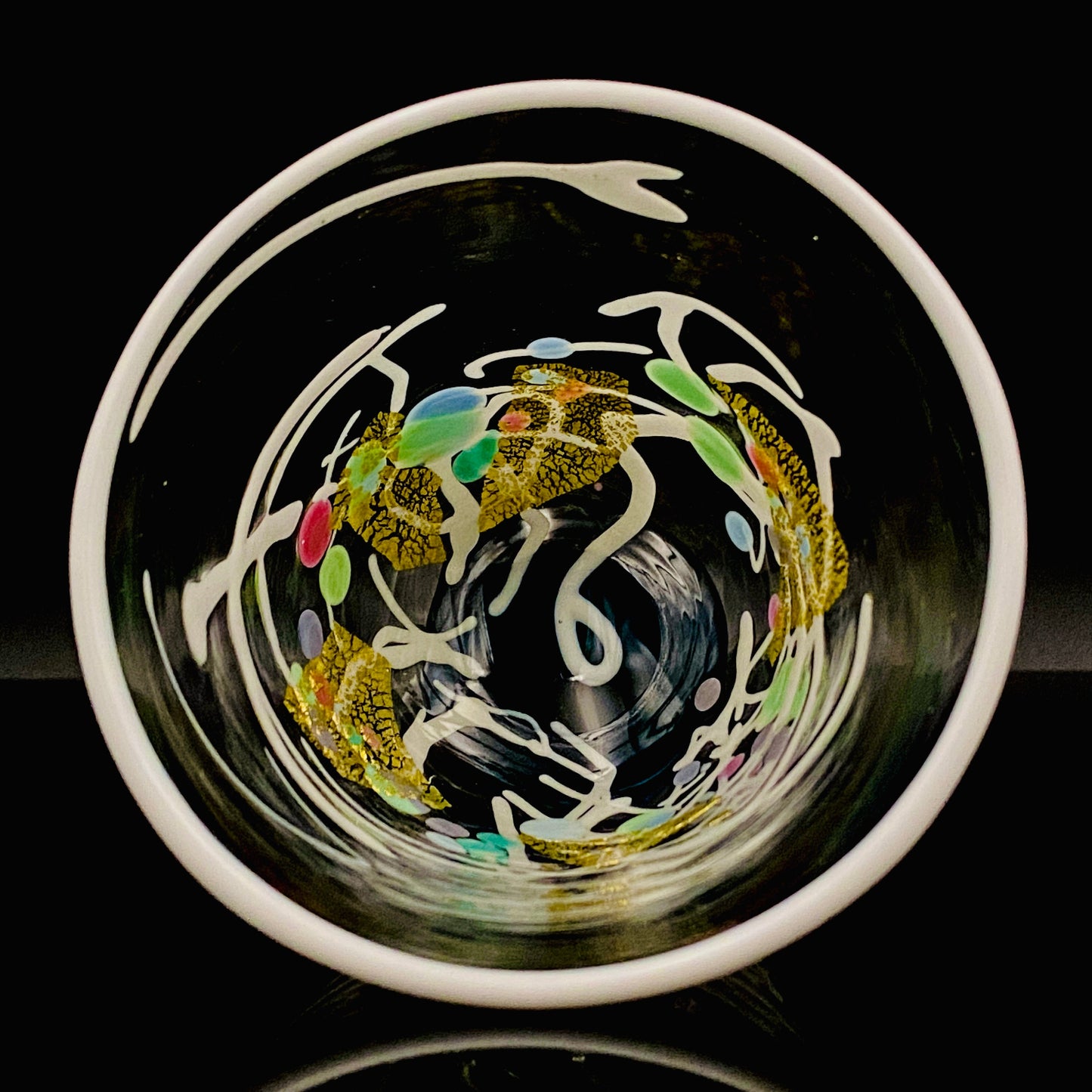 石井 康治 作 手吹き硝子 白硝子 海月 クラゲ #94