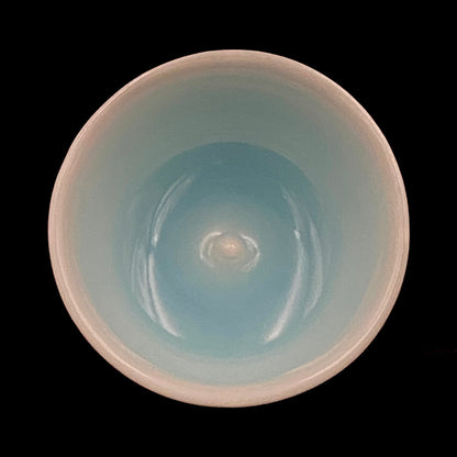 Metropolitan Museum of Art Collection Artist, Japan Ceramic Art Exhibition Grand Prix Winner: Shigekazu Nagae - "Form of Tsuchinoto-Ne" Celadon Glazed Porcelain Covered Sake Vessel, Japanese Shot Glass, Made in 2007 #387