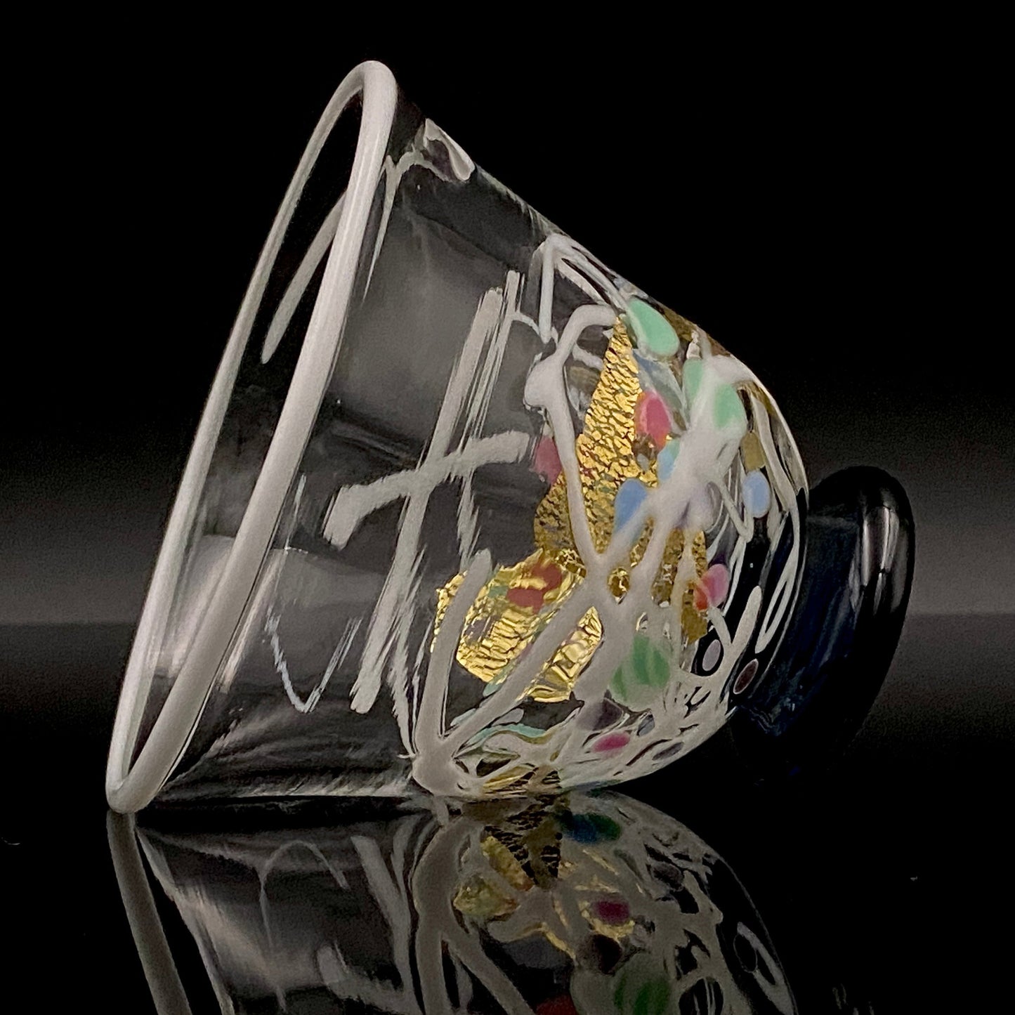 石井 康治 作 手吹き硝子 白硝子 海月 クラゲ #94