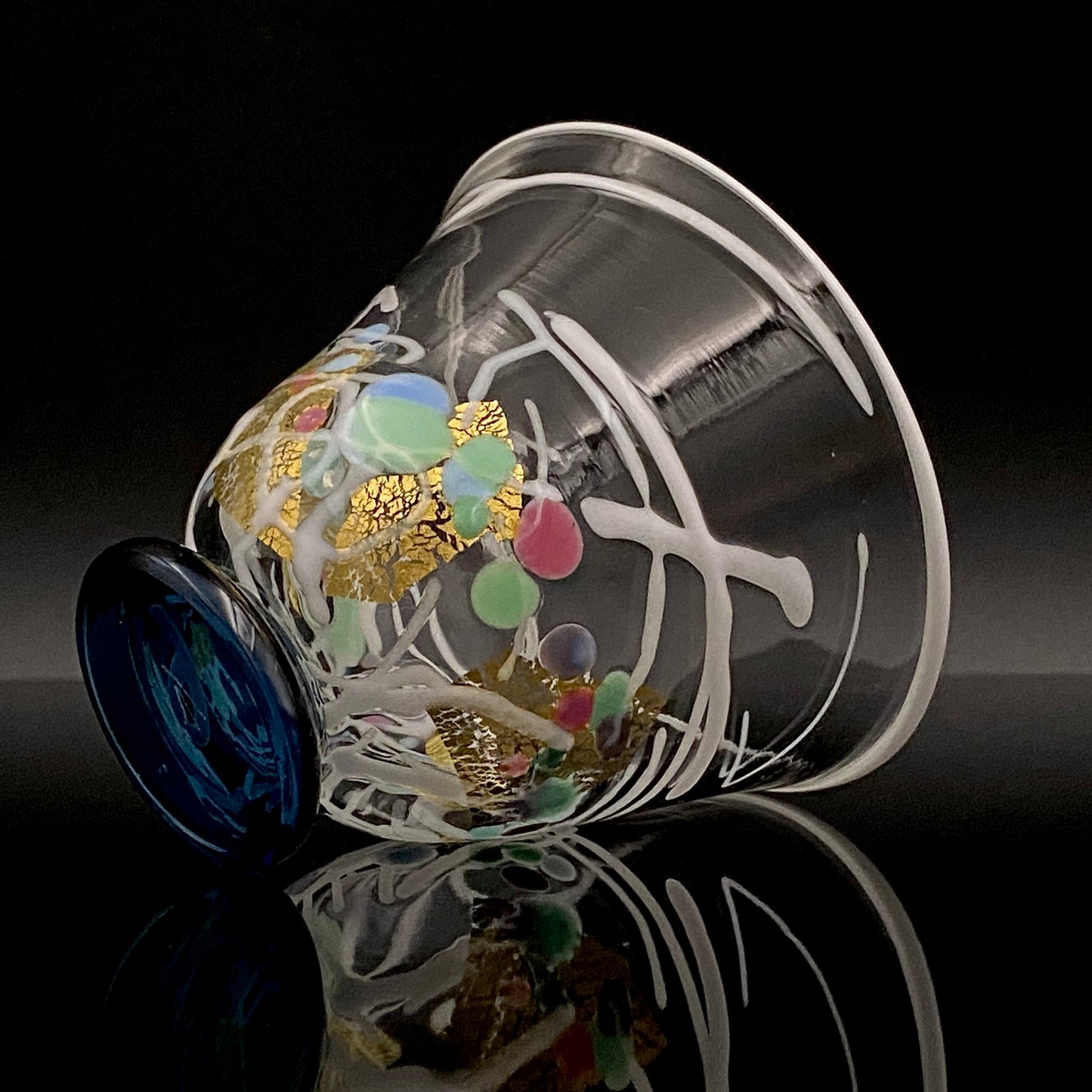 石井 康治 作 手吹き硝子 白硝子 海月 クラゲ #94