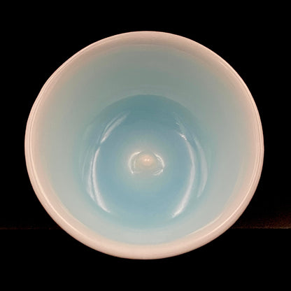 Metropolitan Museum of Art Collection Artist, Japan Ceramic Art Exhibition Grand Prix Winner: Shigekazu Nagae - "Form of Tsuchinoto-Ne" Celadon Glazed Porcelain Covered Sake Vessel, Japanese Shot Glass, Made in 2007 #387