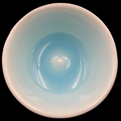 Metropolitan Museum of Art Collection Artist, Japan Ceramic Art Exhibition Grand Prix Winner: Shigekazu Nagae - "Form of Tsuchinoto-Ne" Celadon Glazed Porcelain Covered Sake Vessel, Japanese Shot Glass, Made in 2007 #387