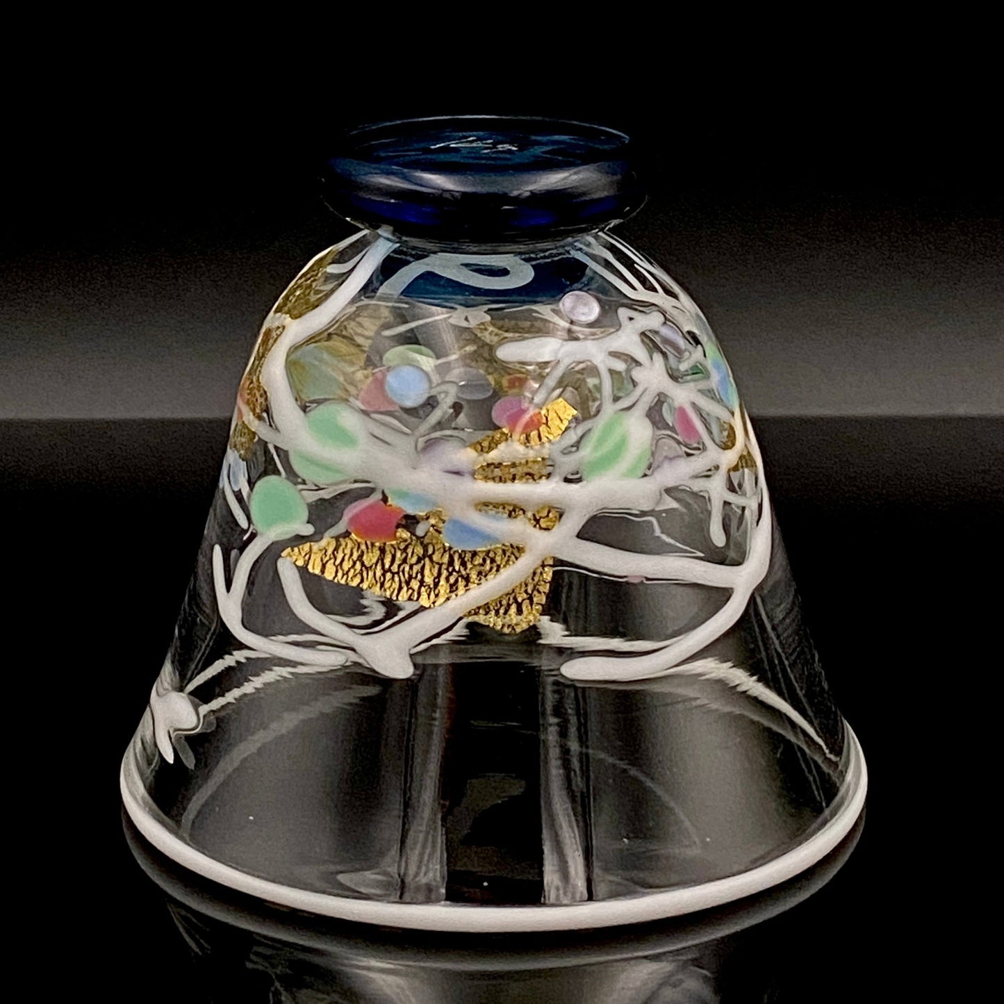 石井 康治 作 手吹き硝子 白硝子 海月 クラゲ #94