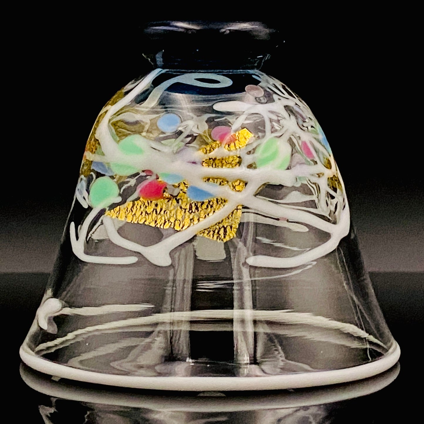 石井 康治 作 手吹き硝子 白硝子 海月 クラゲ #94